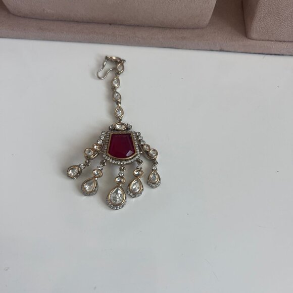 Victorian Kundan Necklace Set with Ruby & Emerald - Picture 6 of 6